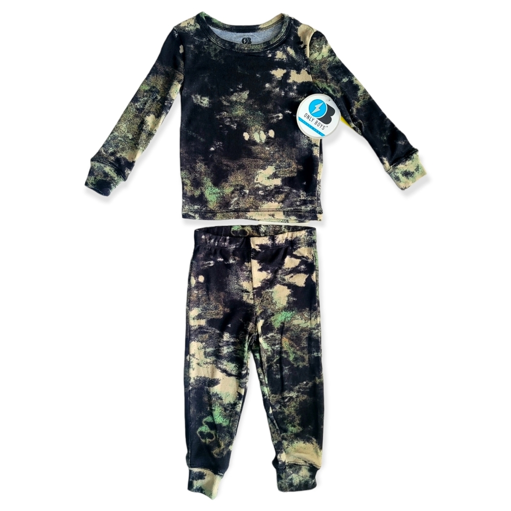 Toddler 2T Tie-Dye Camo Lightweight Knit Two Piece Unisex Pajama Set